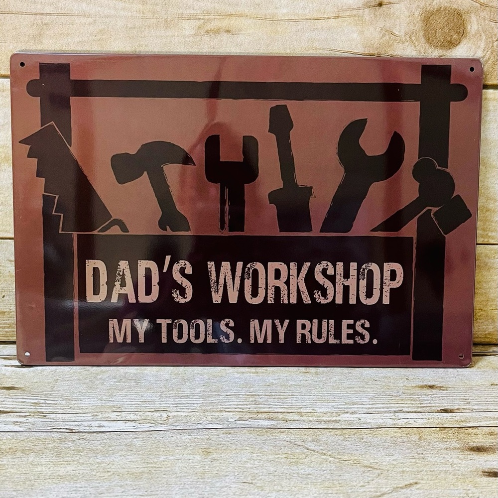 DADS WORKSHOP Retro Tin Hanging Sign